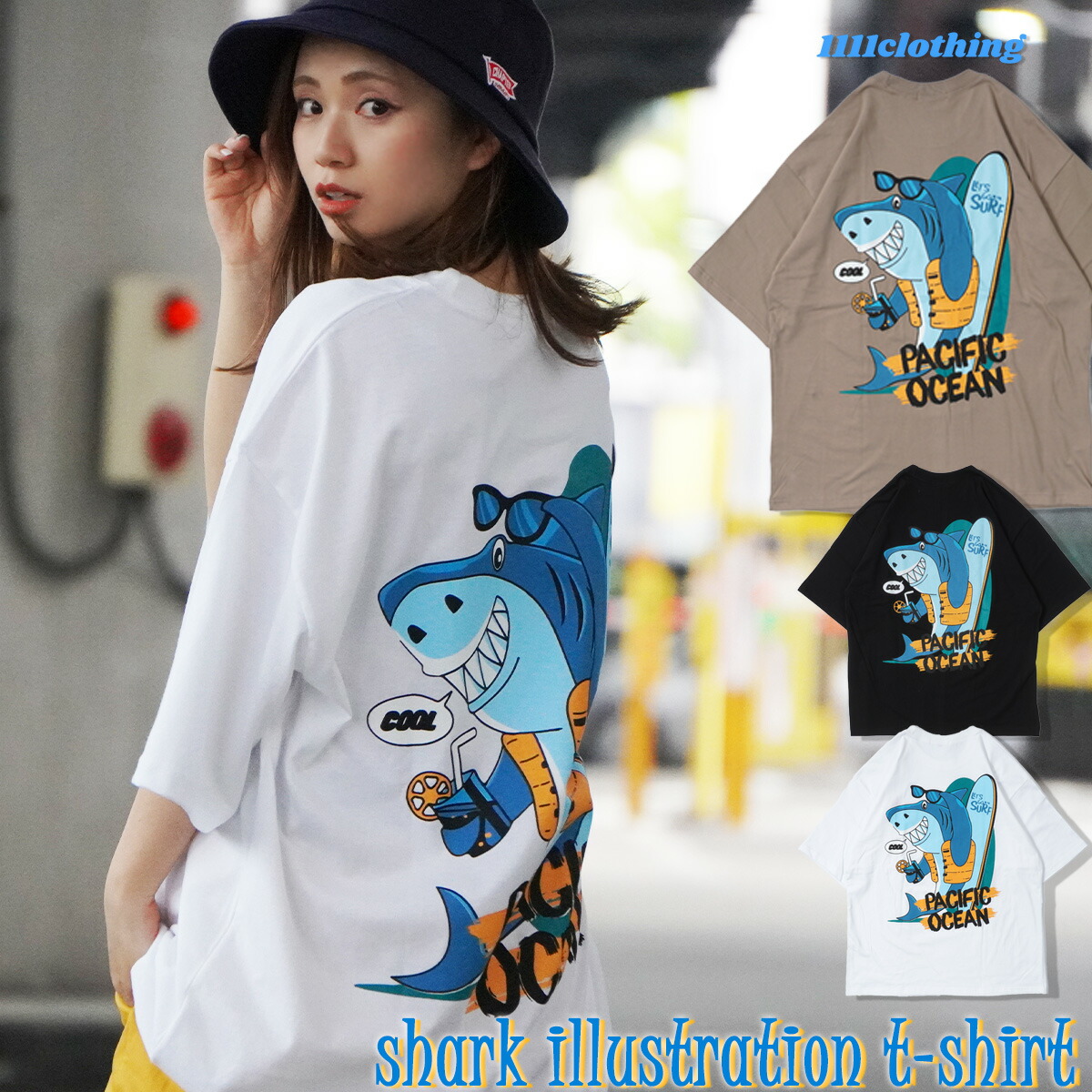 サメ tシャツ レディース[品番：OCGW0002599]｜ONE 4 PREMIUM（ワン