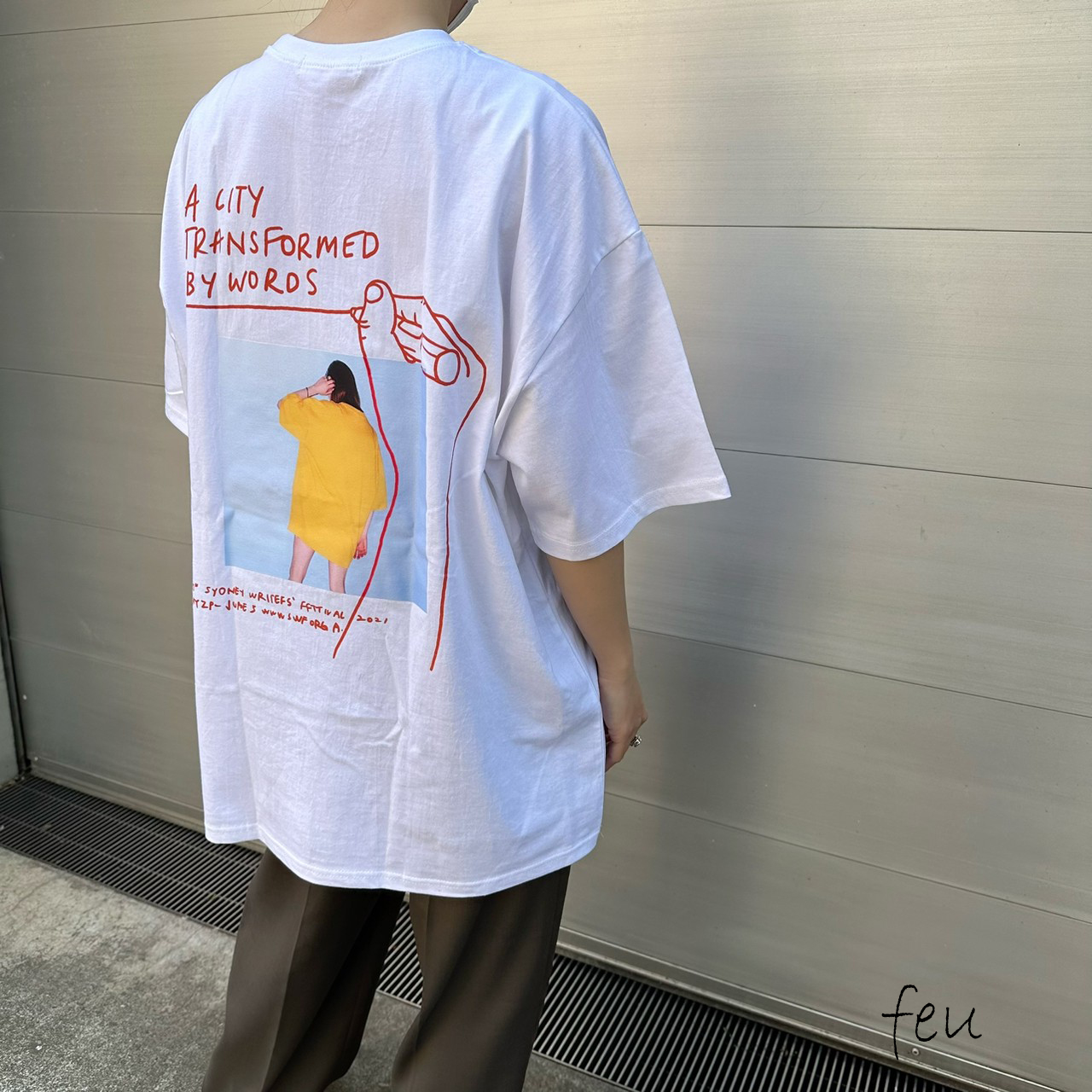 フォト×ハンドフリーロゴTシャツ バックプリント ビックサイズ[品番