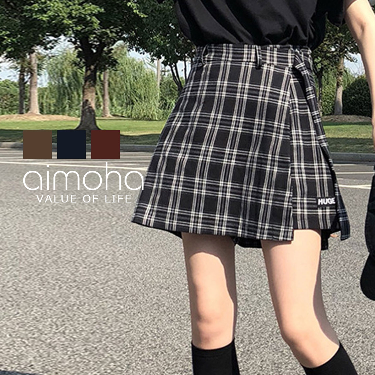 新作 ミニスカート 韓国ファッション[品番：XT000004306]｜aimoha