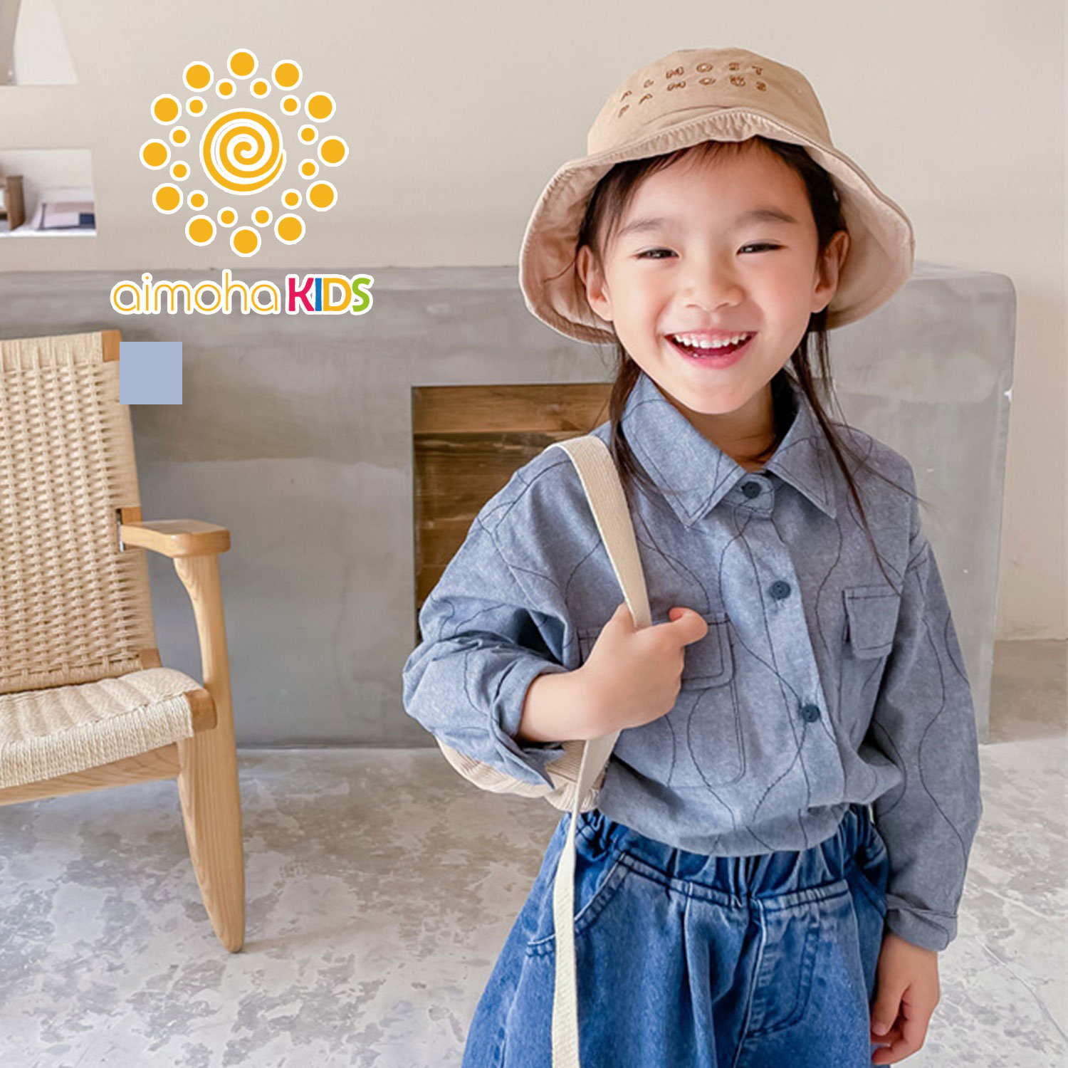 Aimoha Kids 飾りステッチデニムシャツ 品番 Xt Aimoha Kids アイモハキッズ のキッズファッション通販 毎日送料無料 Shoplist ショップリスト