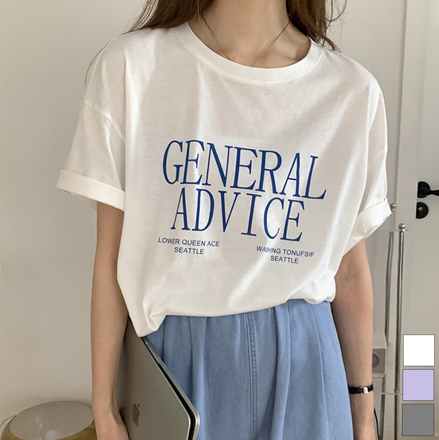 韓国風英文字半袖Tシャツ ロゴT 韓国ファッション[品番：XT000005422