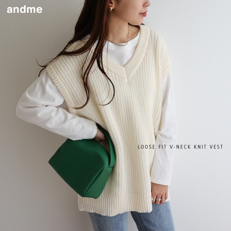 深Vネック ニット ベスト[品番：AZ000003904]｜andme（アンドミー）の 