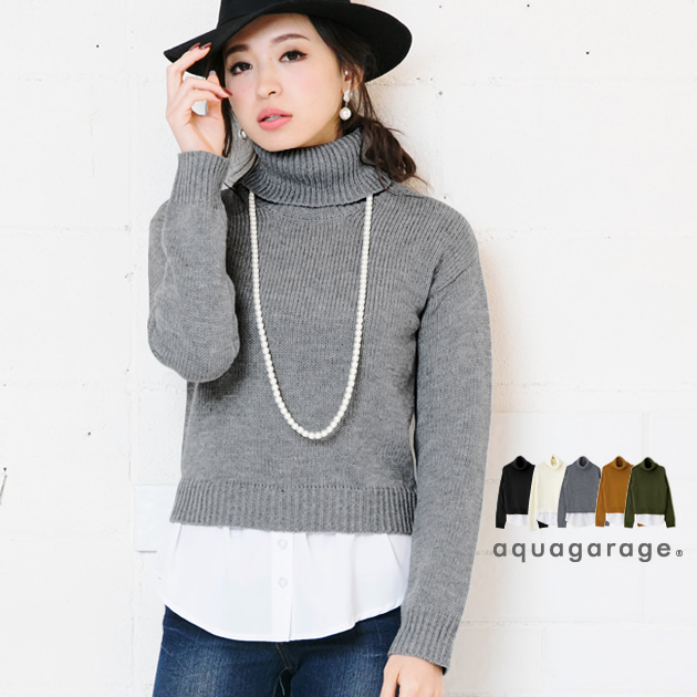 あぜ編み ニット タートルネック 品番 Qu Aquagarage アクアガレージ のレディース ファッション通販 Shoplist ショップリスト
