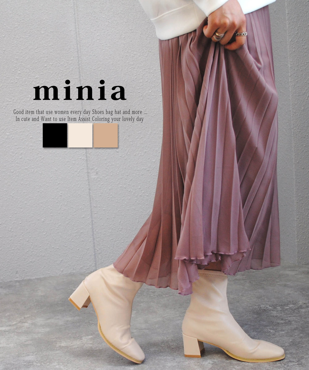 スクエアトゥタイトショートブーツ ブーツ ミドルブーツ [品番：ASNS0000579]｜minia（ミニア）のレディースファッション通販｜SHOPLIST（ショップリスト）