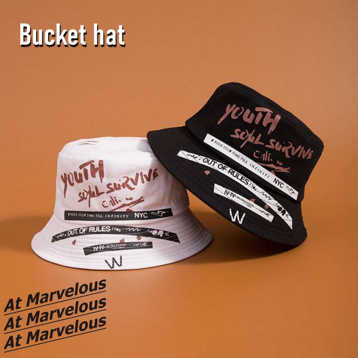 ロゴバケットハット メンズ ロック ストリートファッション 帽子[品番：AMVW0000261]｜At Marvelous（アットマーベラス）のメンズ ファッション通販｜SHOPLIST（ショップリスト）