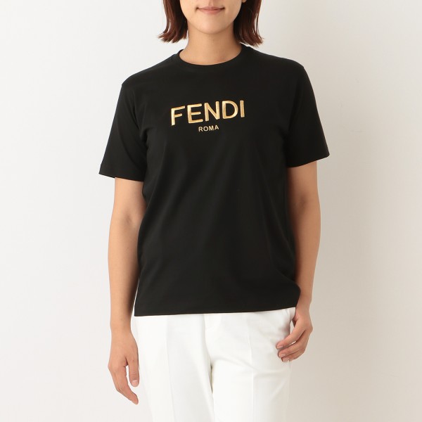 FENDI フェンディー Tシャツ トップス 42 M ボーダー レディース 綿