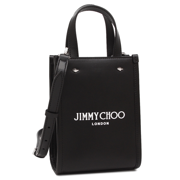 【美品】  JIMMY CHOO / ジミーチュウ | 2way ショルダー付き スタッズ 装飾 フラップ レザー ハンドバッグ | ブラック | レディースバッグ