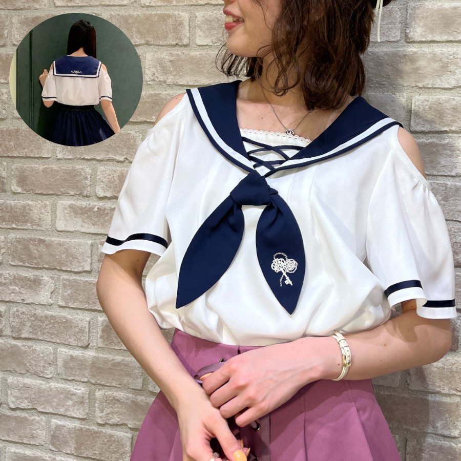 リボン付セーラー肩あきＢＬ[品番：IGAW0001796]｜axes femme（アクシーズファム ）のレディースファッション通販｜SHOPLIST（ショップリスト）