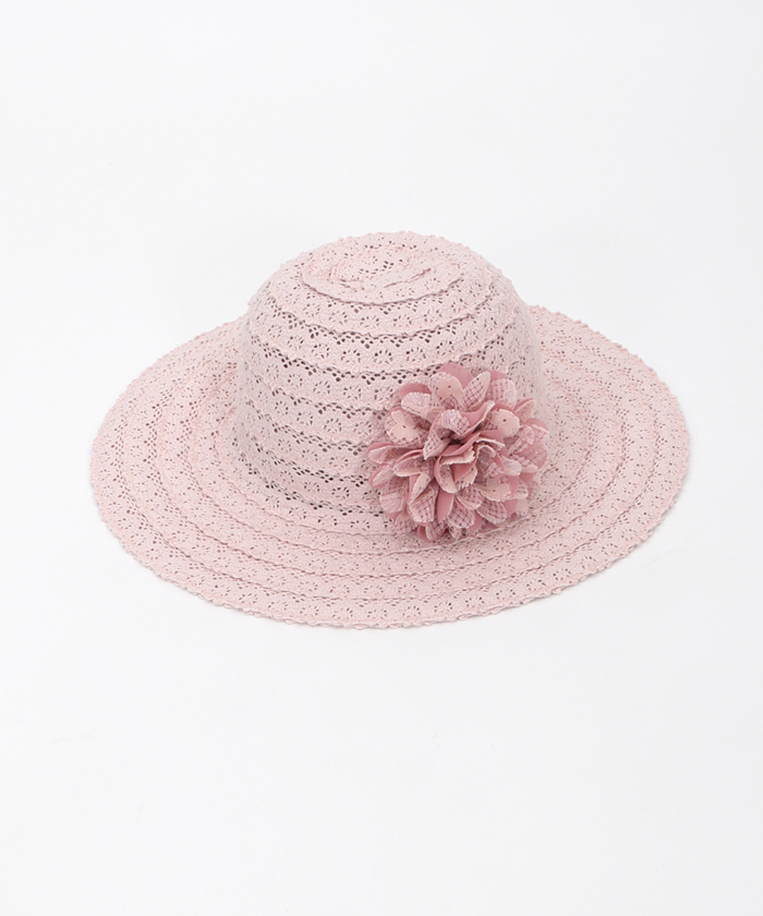 お花コサージュ付レースＨＡＴ[品番：IGAW0001949]｜axes femme