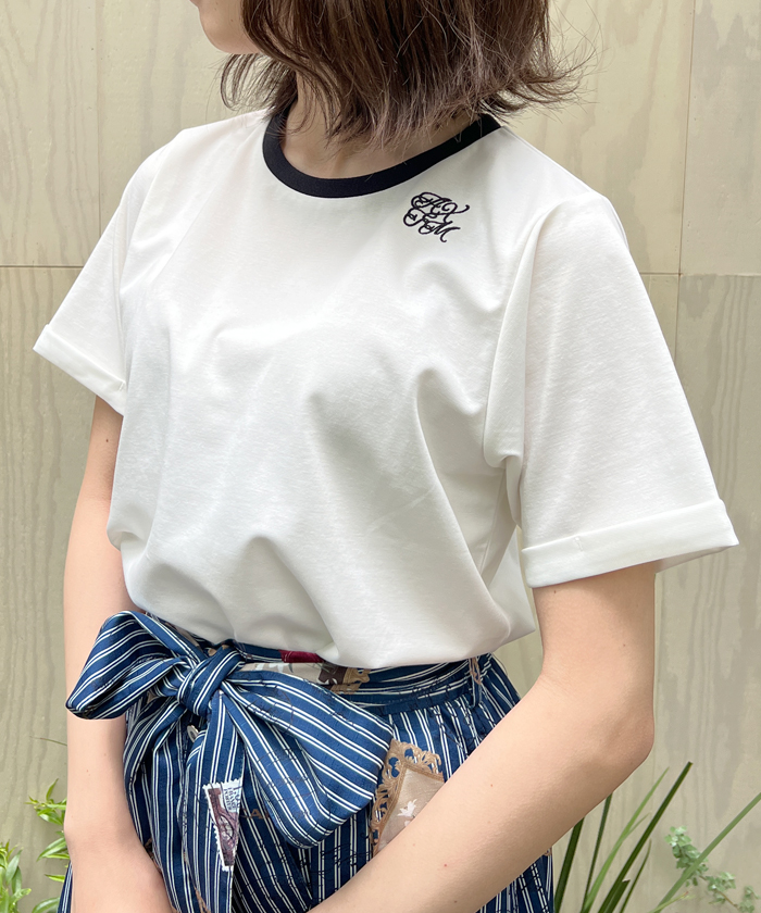 ロゴ刺繍リンガーＴシャツ[品番：IGAW0003673]｜axes femme ...