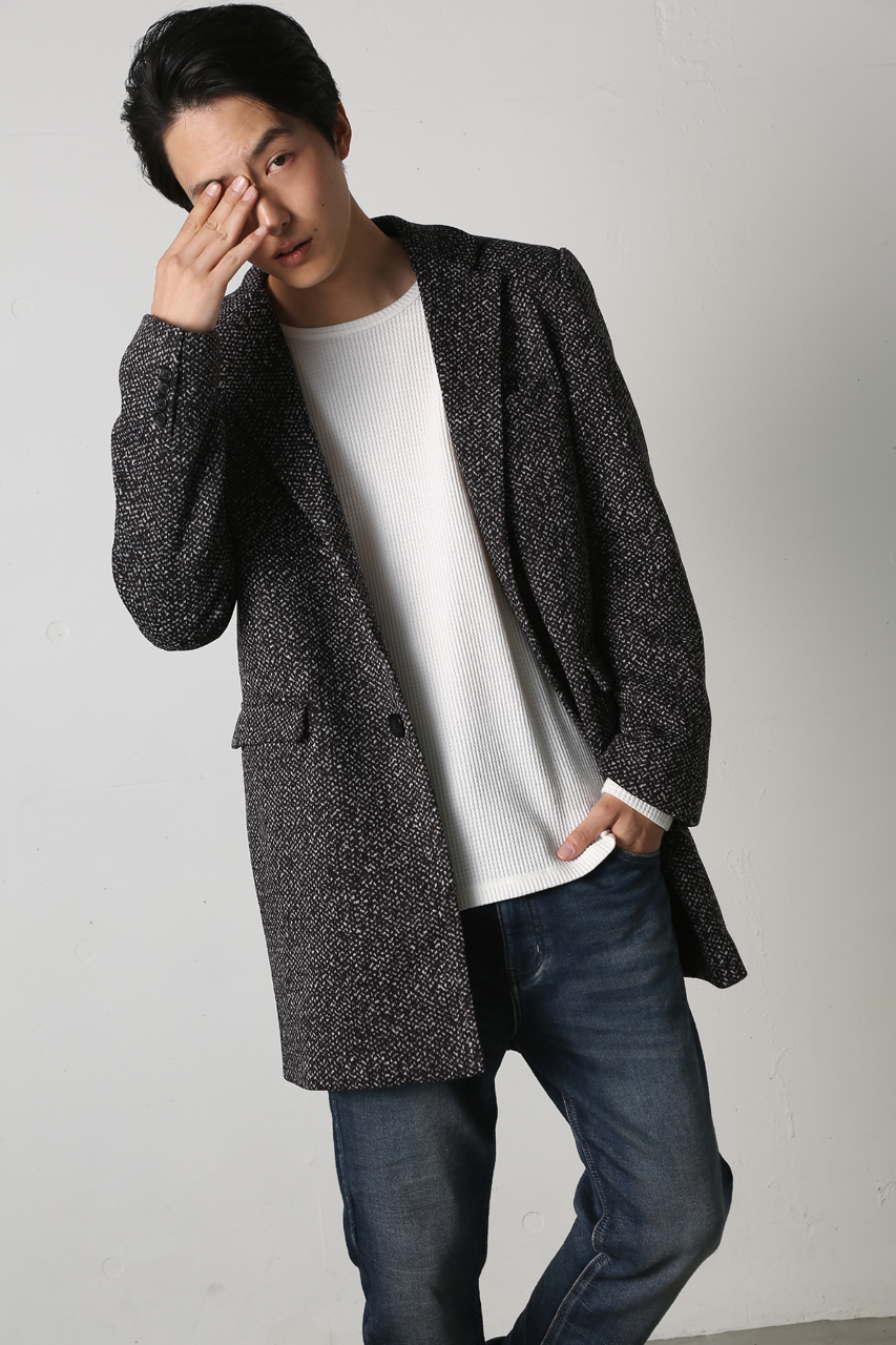 【AZUL by moussy】ツイードフリースチェスターコート AZUL by moussy/アズール バイ