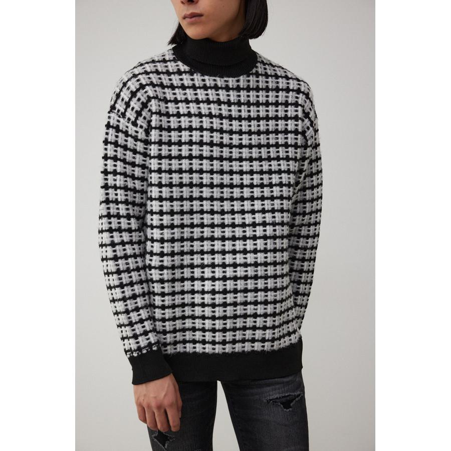 マメクロゴウチ 17AW タートルネックニット グレー 総柄 切替 S - メルカリ