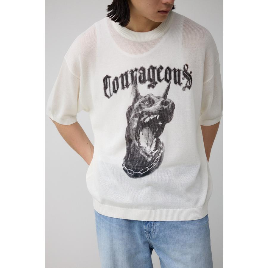 Couragcousプリント半袖ニット[品番：AZLW0022165]｜AZUL BY MOUSSY  