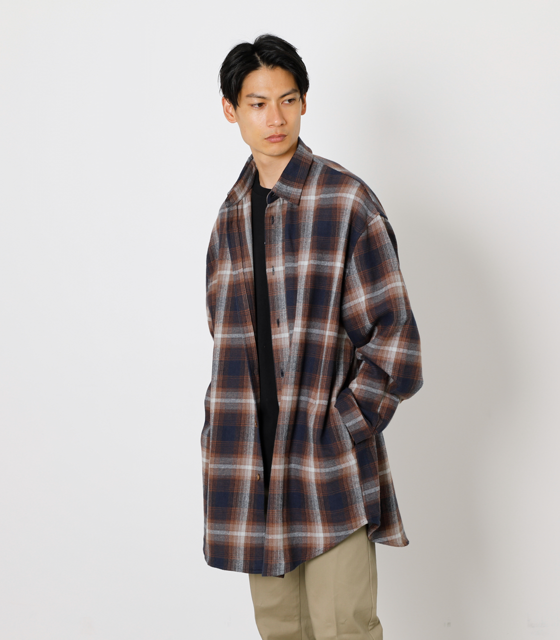 Check Big Shirt Coat チェックビッグシャツコート 品番 Azlw Azul By Moussy アズール バイマウジー のメンズファッション通販 毎日送料無料 Shoplist ショップリスト