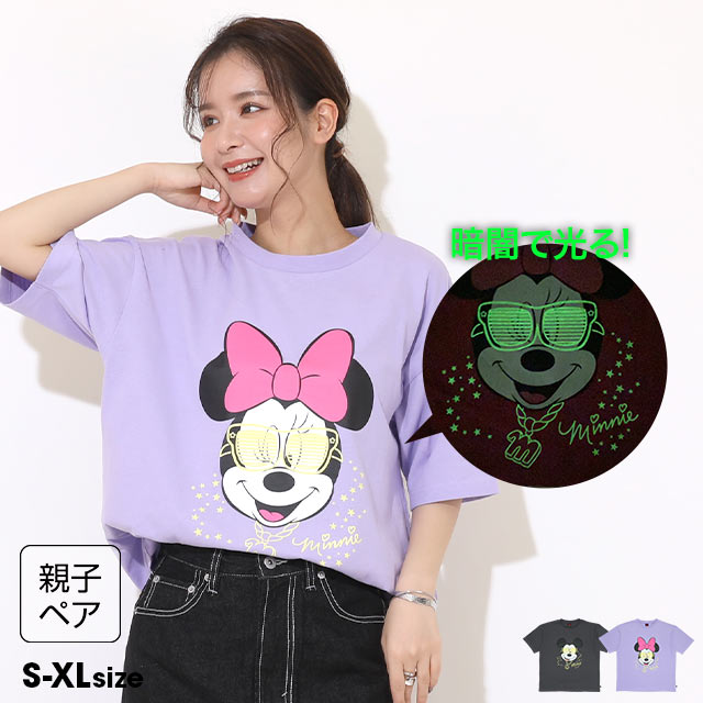 ディズニー 親子お揃い 蓄光BIGフェイスTシャツ[品番 ...