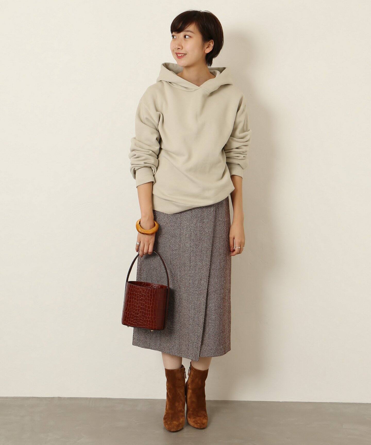 値下げ!!】Plage リネンヘリンボン ミモレスカート 