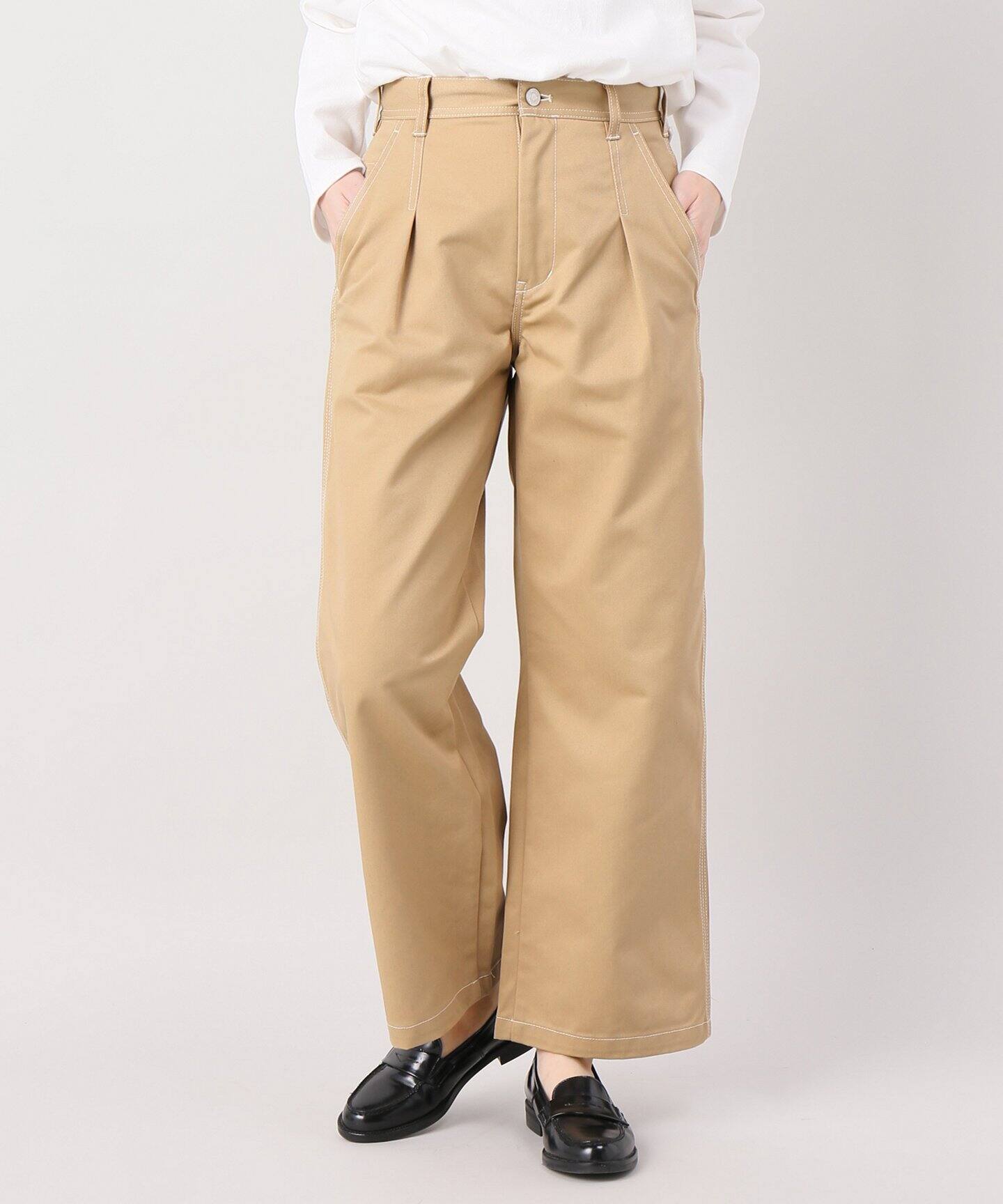 B.C STOCK ベーセーストック】5ポケットステッチワークパンツ[品番