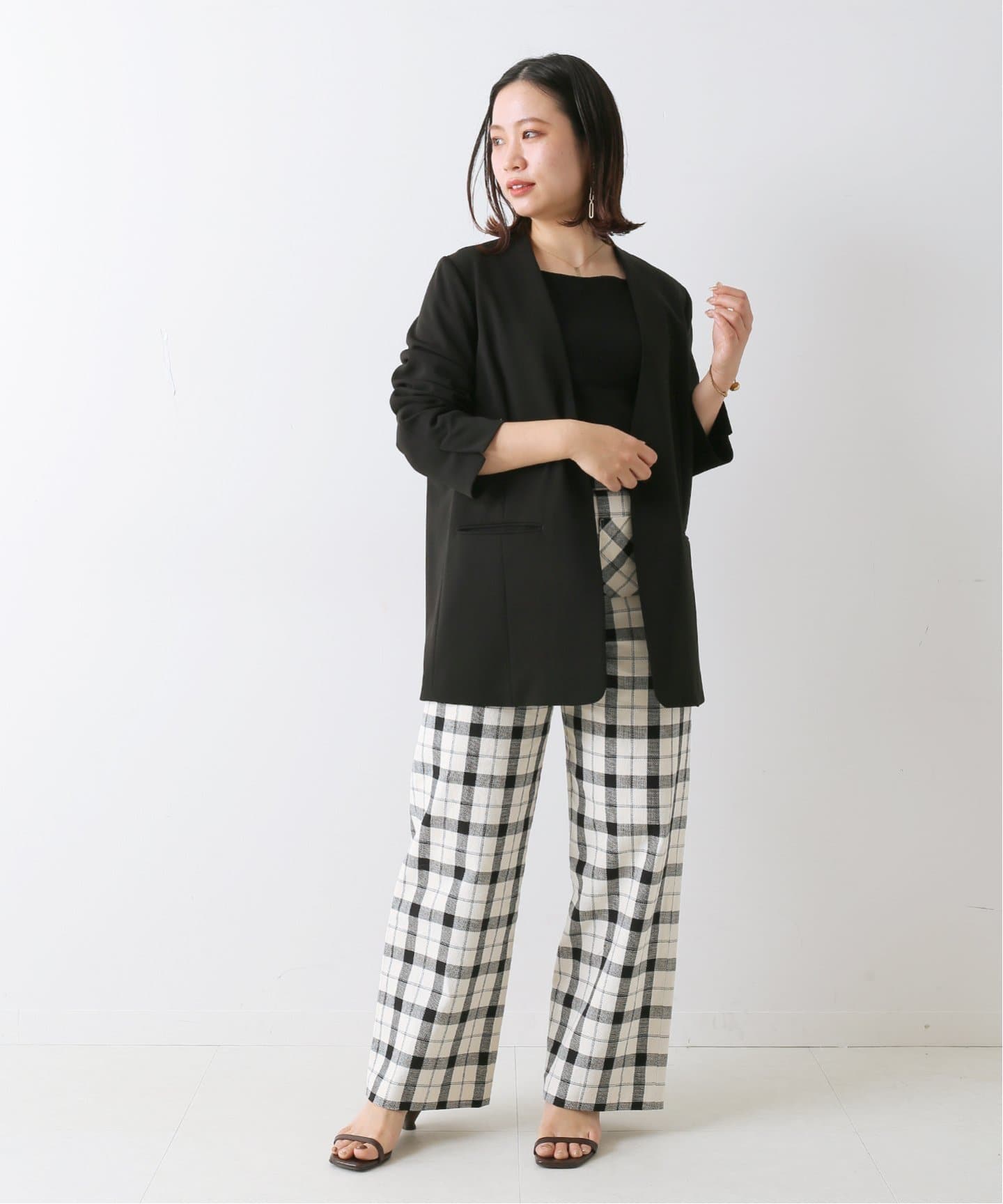 ＜B.C STOCK＞ チェック柄Wストレートパンツ◆[品番：BYCW0014215]｜B.C  STOCK（ベーセーストック）のレディースファッション通販｜SHOPLIST（ショップリスト）