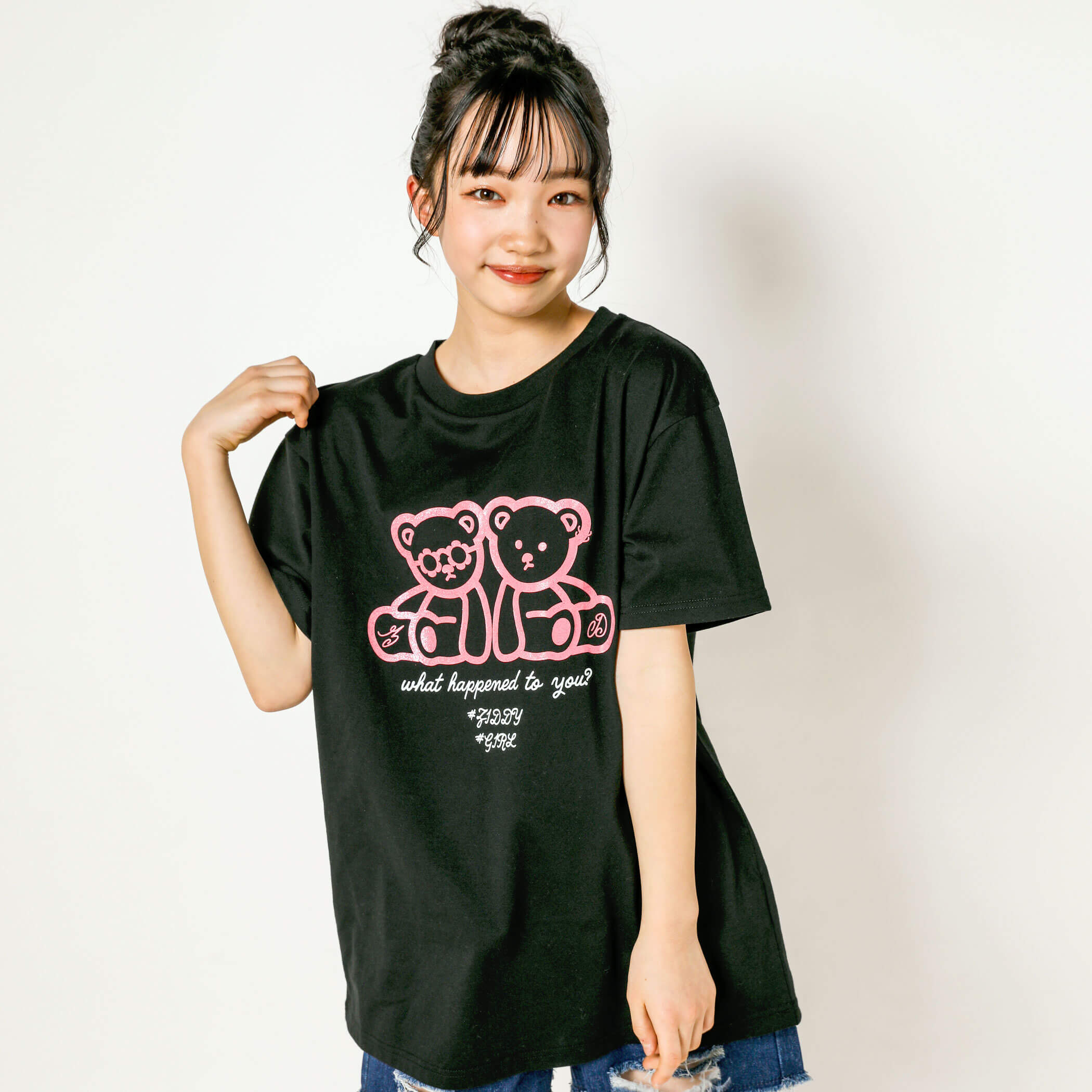 ラメクマプリントTシャツ(130~160cm)[品番：BEBK0002163]｜ZIDDY