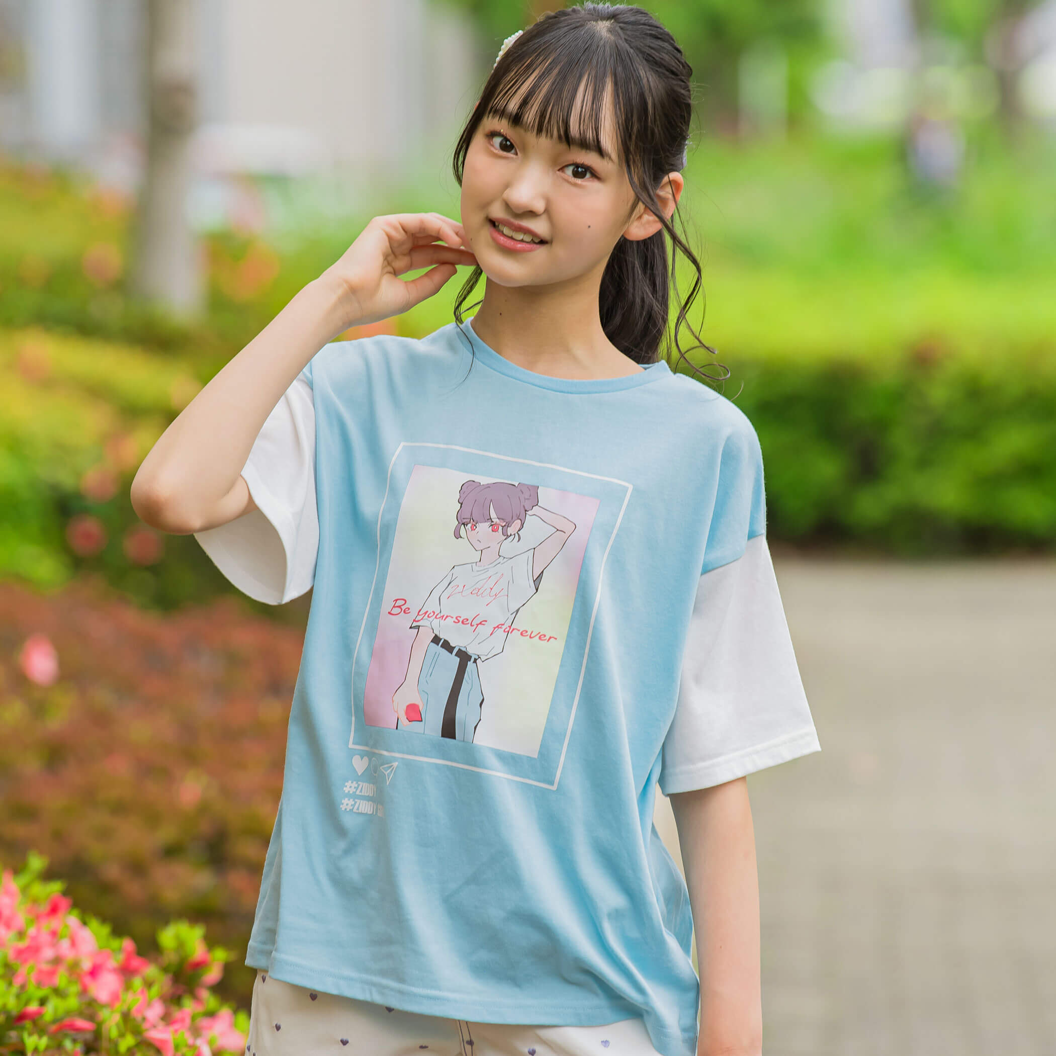 オンナノコプリントTシャツ(130~160cm)[品番：BEBK0002317]｜ZIDDY