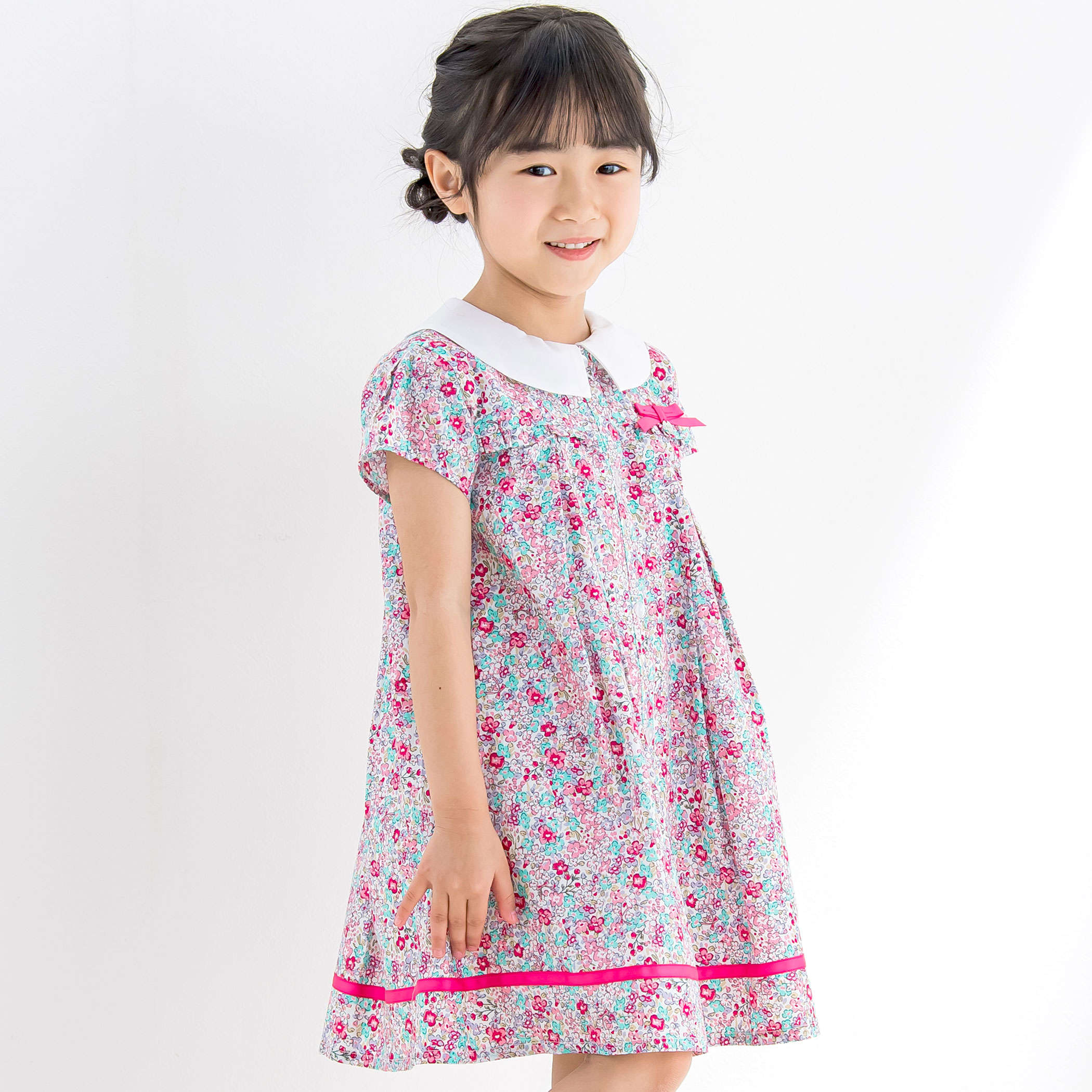 花柄裾テープワンピース(95~150cm)[品番：BEBK0006600]｜BeBe Petits