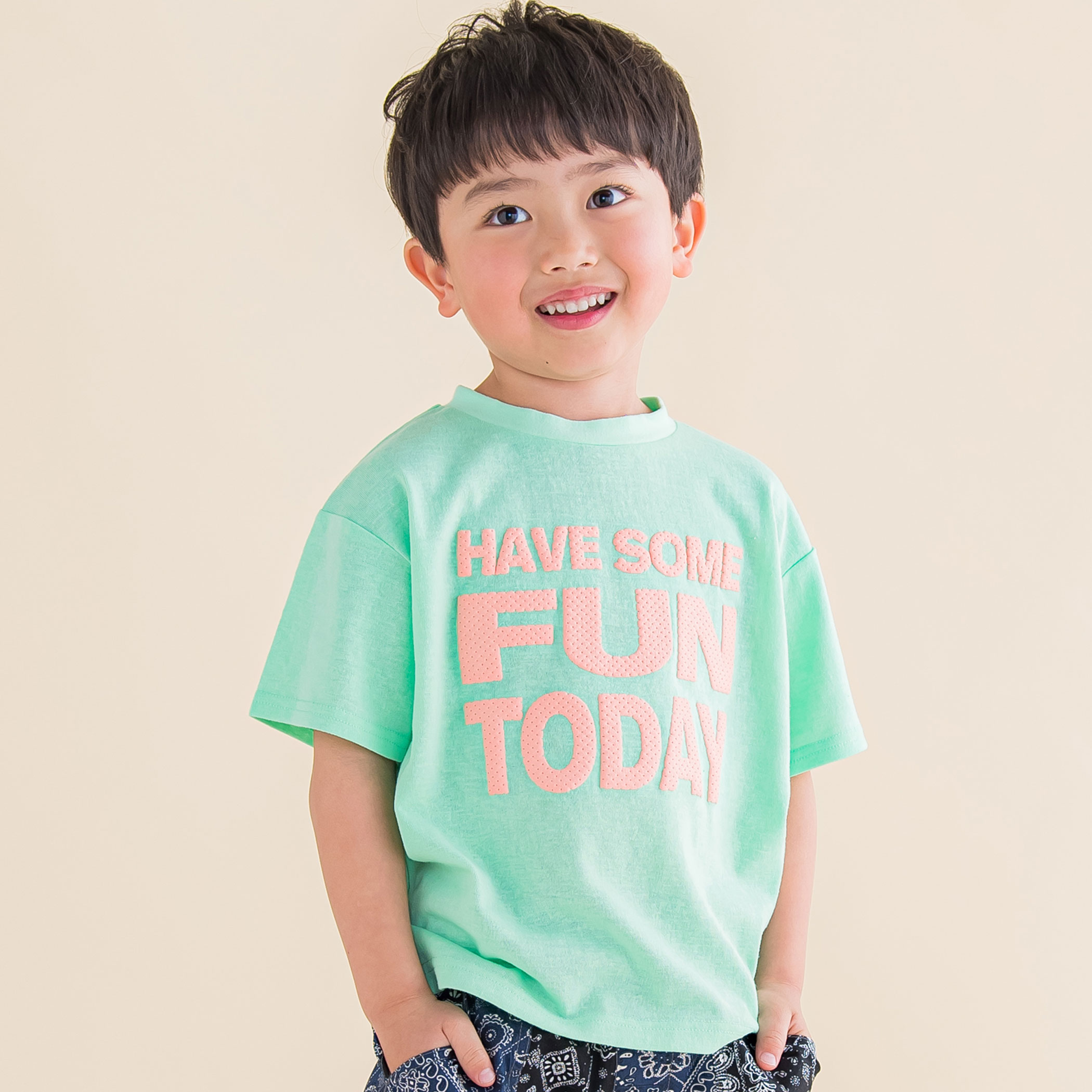 発泡プリントTシャツ (80~130cm)[品番：BEBK0006568]｜Noeil aime BeBe