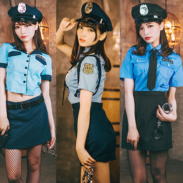 ミニスカポリス セット トップス スカート コスプレ 衣装 警官 警察