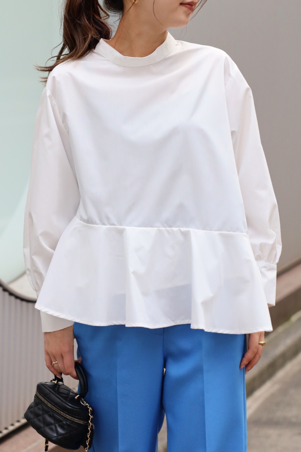 □ bonjour top with flounce ブラウス 8y-