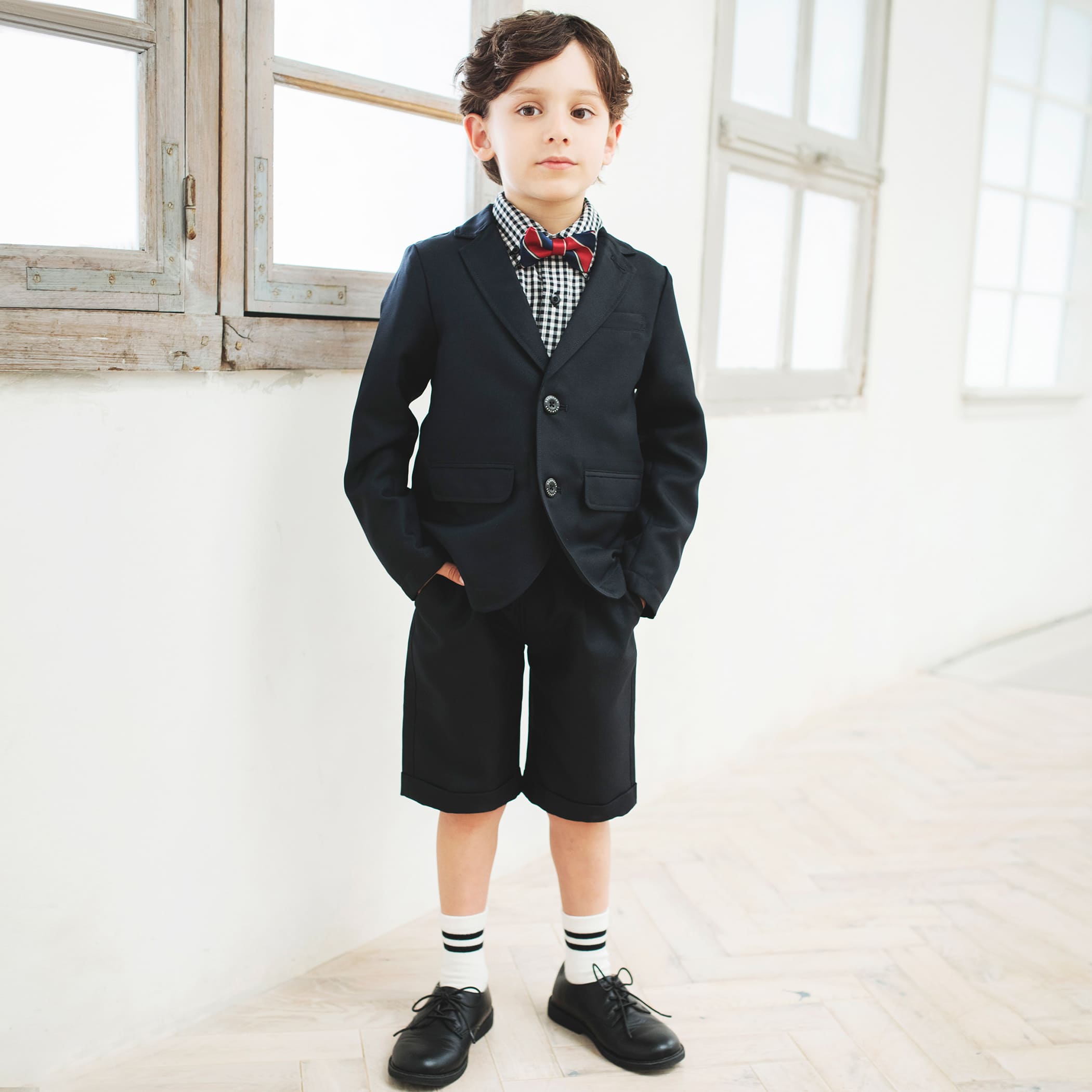 【特典付き】キメ服3点セット（BOYS ネイビーハーフパンツ） 子供服  キッズ[品番：BRSK0003141]｜BRANSHES（ブランシェス）のキッズファッション通販｜SHOPLIST（ショップリスト）