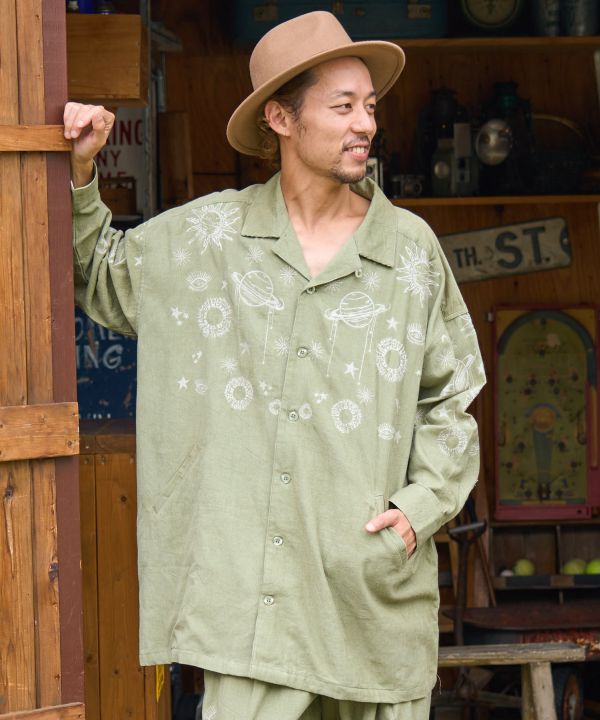 チャイハネ】リリラ刺繍MEN'Sシャツ[品番：ACNW0020048]｜チャイハネの