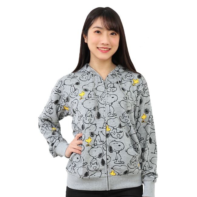 スヌーピー スウェット 裏毛 ZIP パーカー 総柄  SNOOPY[品番：YSDW0001501]｜CharaBasket（キャラバスケット）のレディースファッション通販｜SHOPLIST（ショップリスト）