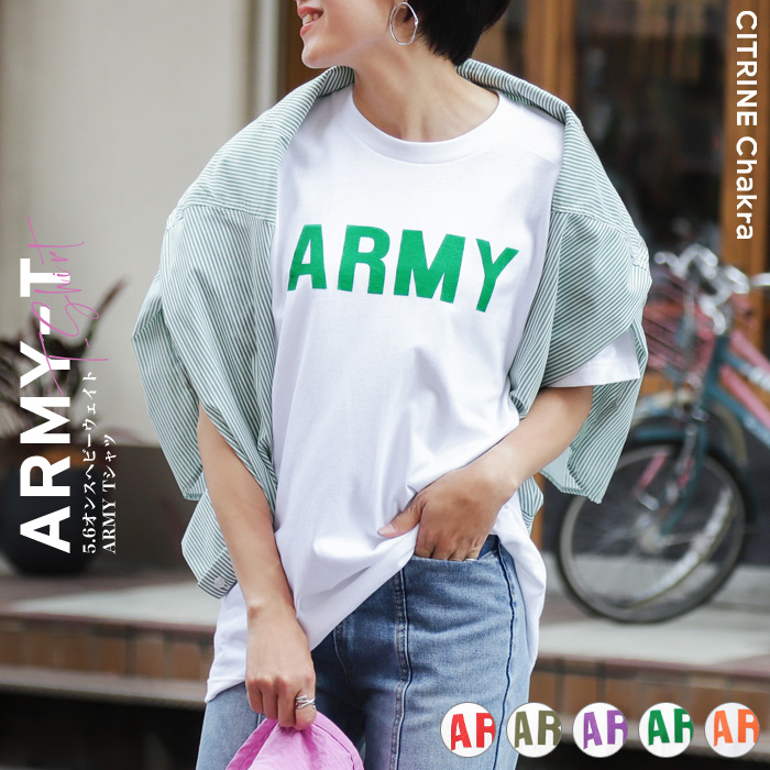 5 6オンスヘビーウェイトARMY Tシャツ◆Tシャツ[品番：CRCW0004504]｜CITRINE  Chakra（シトリンチャクラ）のレディースファッション通販｜SHOPLIST（ショップリスト）