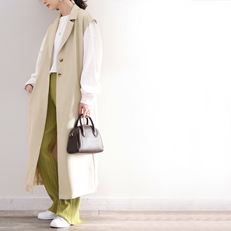 再販ご予約限定送料無料] BEIGE, ノースリーブトレンチコート aob.adv.br