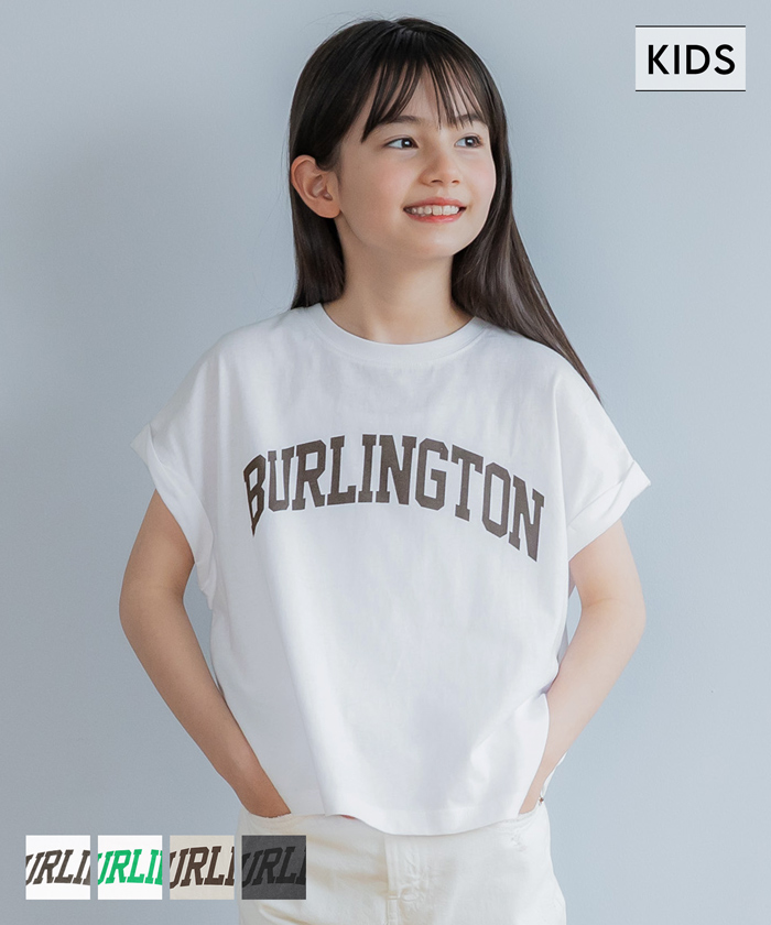 キッズ 親子お揃い袖ロールアップロゴTシャツ[品番：PA000014290