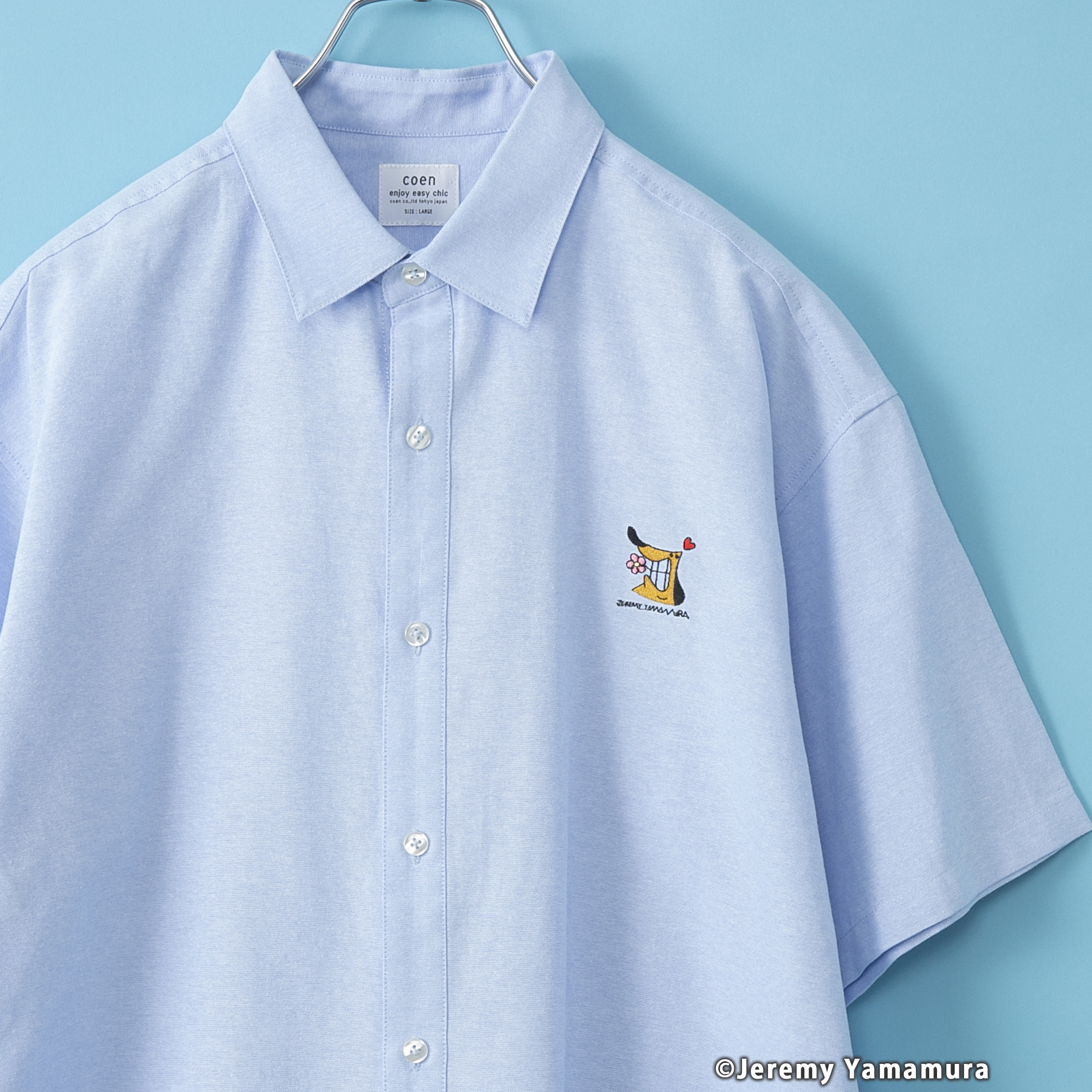Jeremy Yamamura×コーエン グラフィック刺繍半袖シャツ[品番  