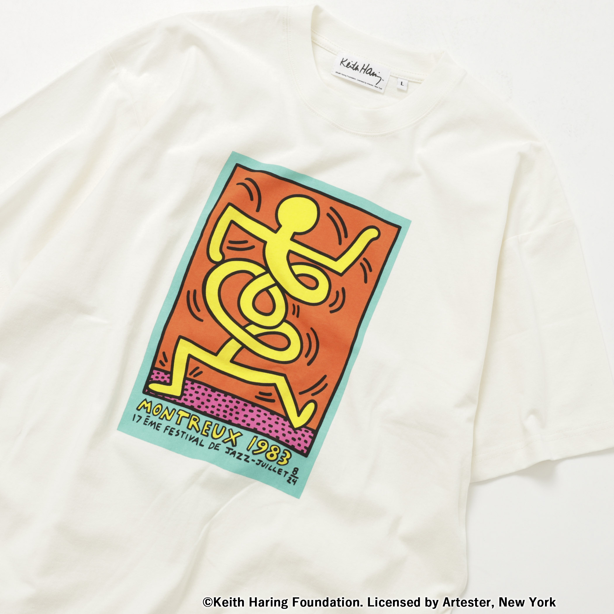 90s USA製 キース・へリング アートプリント Tシャツ XL パープル