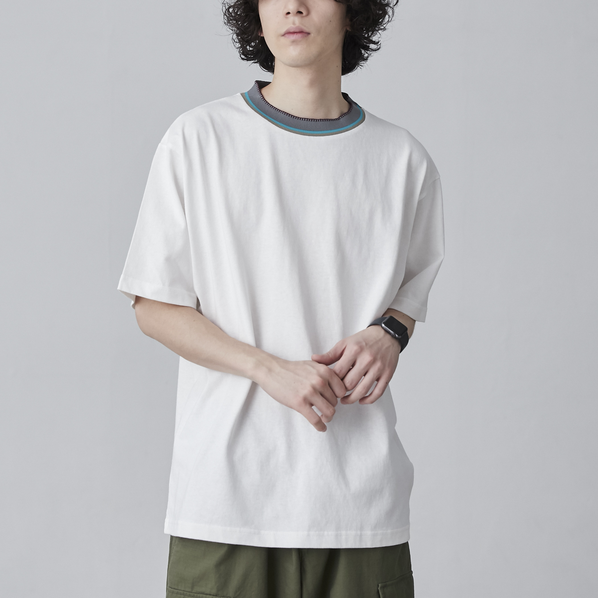 カラーリブニットネックTシャツ[品番：COEW0005660]｜coen【men 
