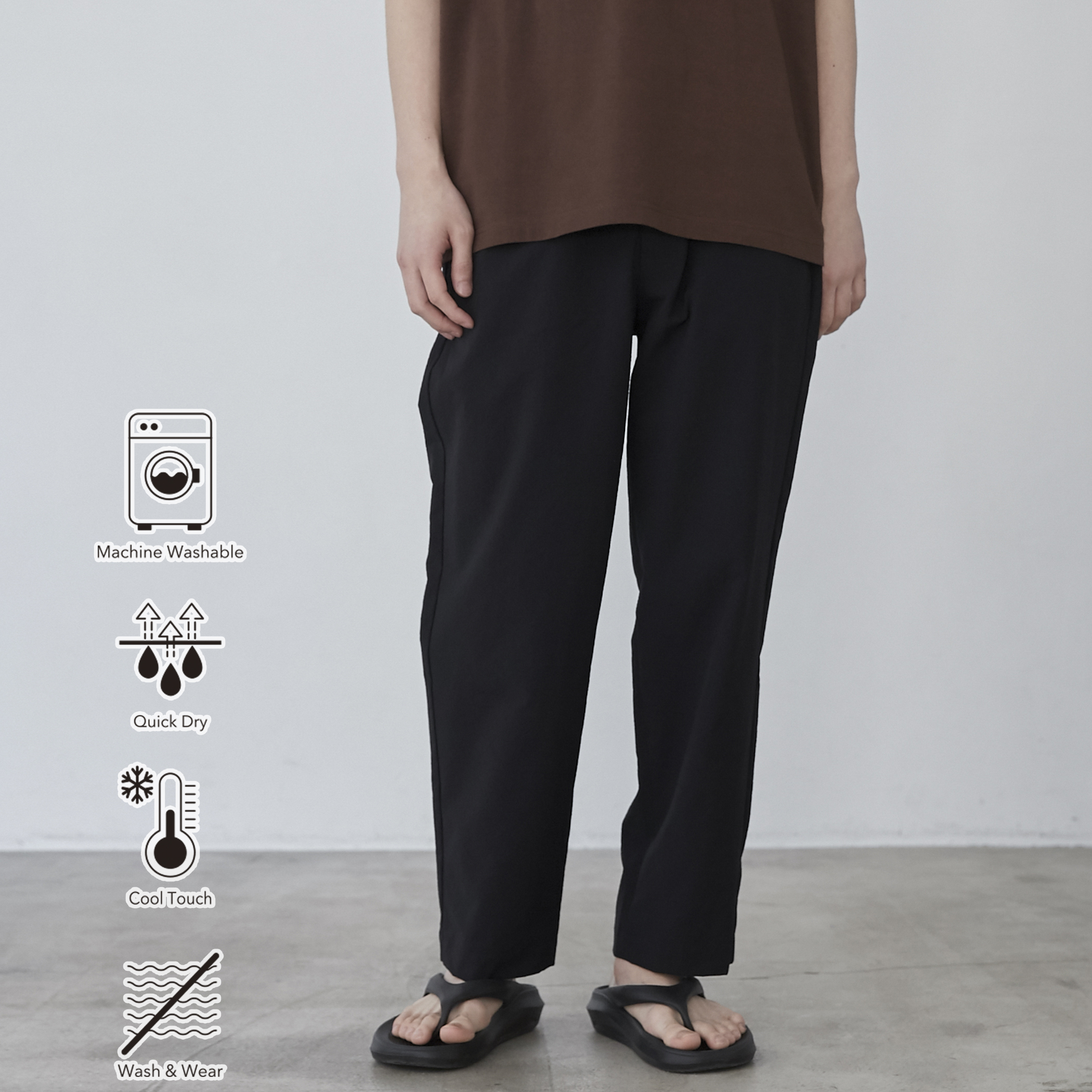 COOL&DRYエンボスリラックススリムテーパードパンツ（WEB限定カラー 
