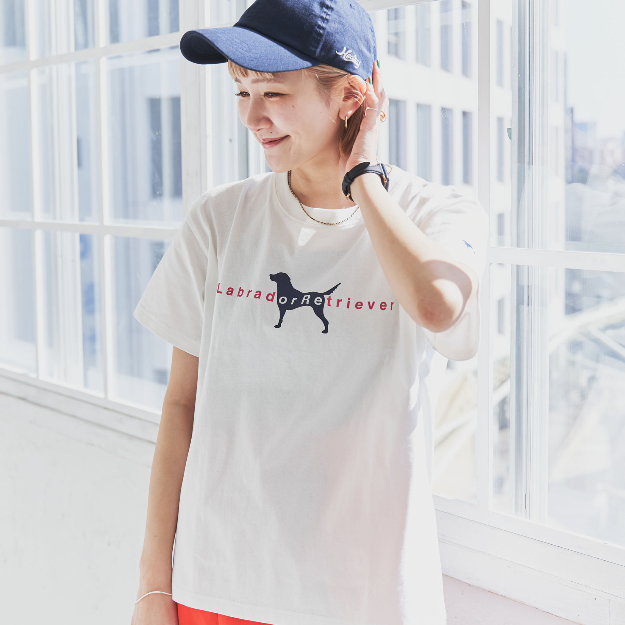 WHITE】Labrador Retriever別注プリントTシャツ[品番：COEW0004250