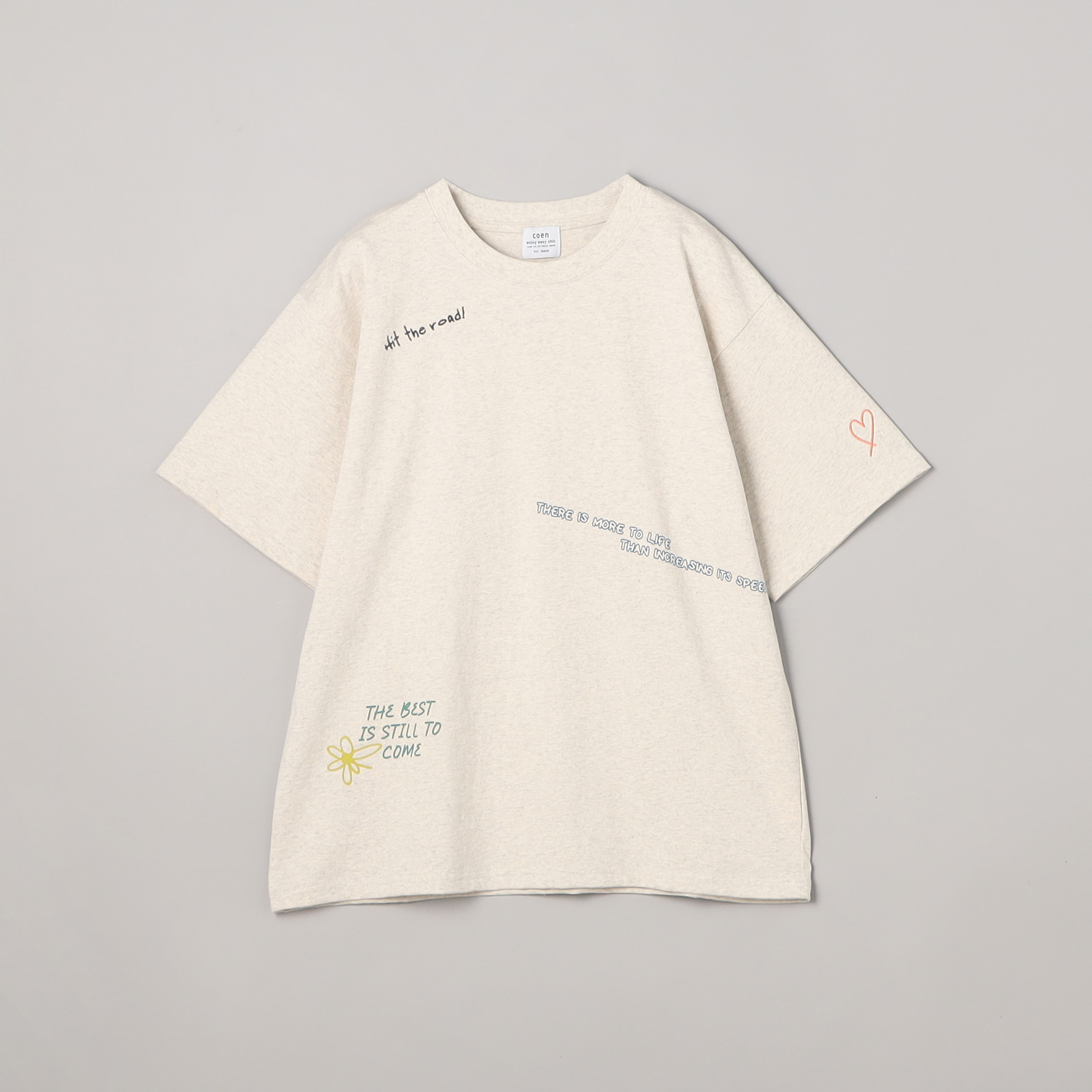 天竺ミックスロゴTシャツ（ライトグレー）[品番：COEW0006151]｜coen 