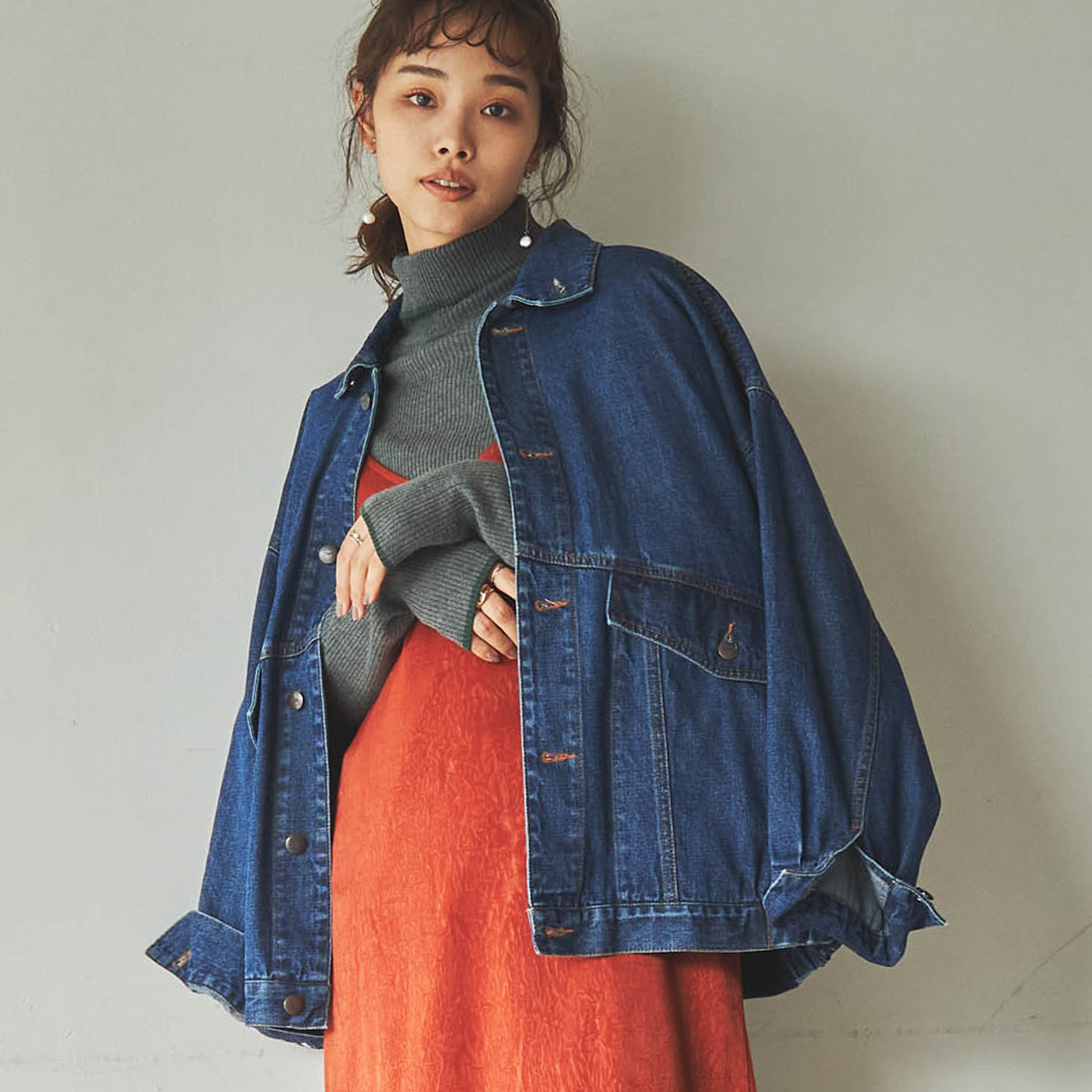 プレミアムデニムコレクション POPデニムジャケット（ネイビー）[品番：COEW0002028]｜coen OUTLET（コーエン アウトレット）のレディースファッション通販｜SHOPLIST（ショップリスト）