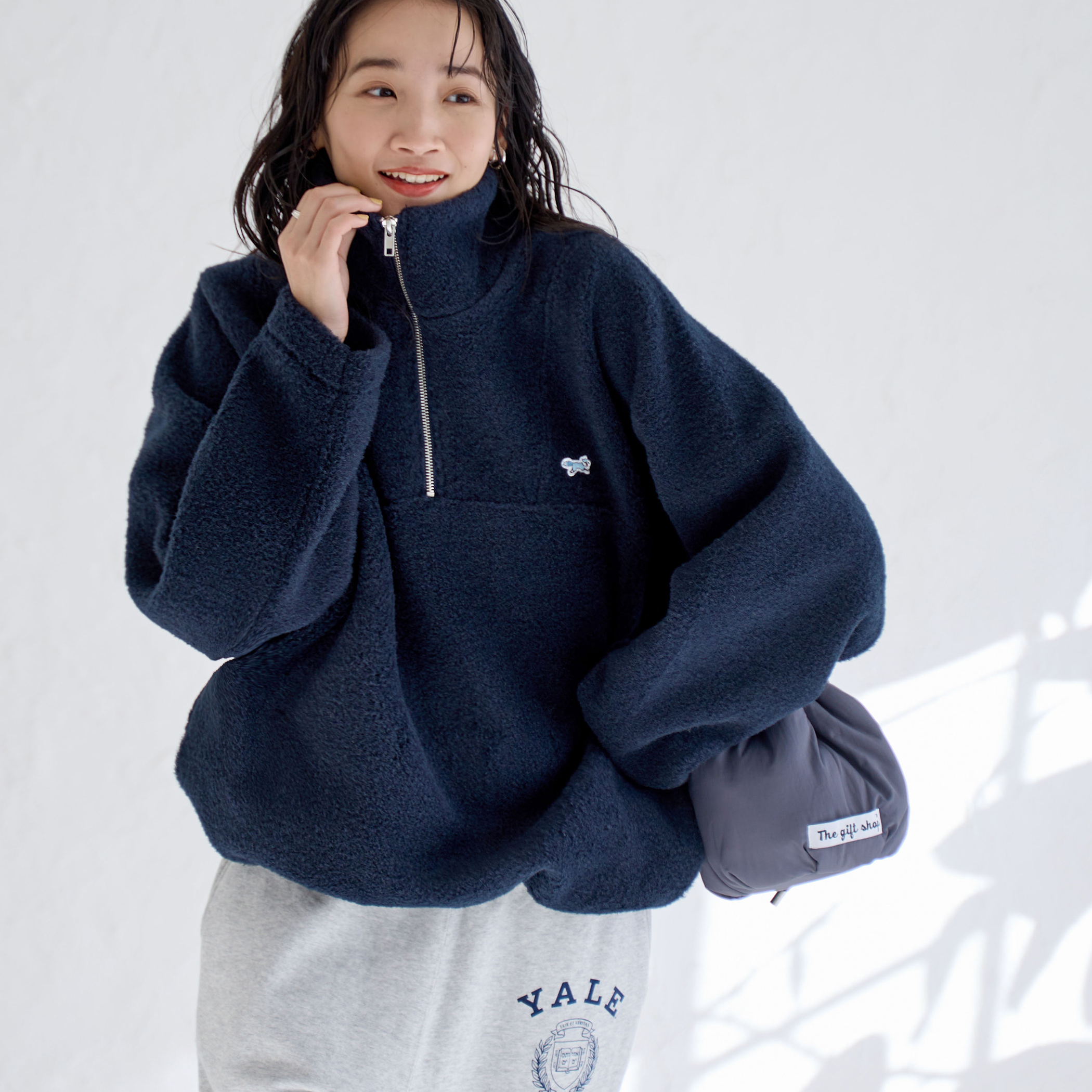 NAVY】PENNEYS（ぺニーズ）別注ボアハーフジップ[品番