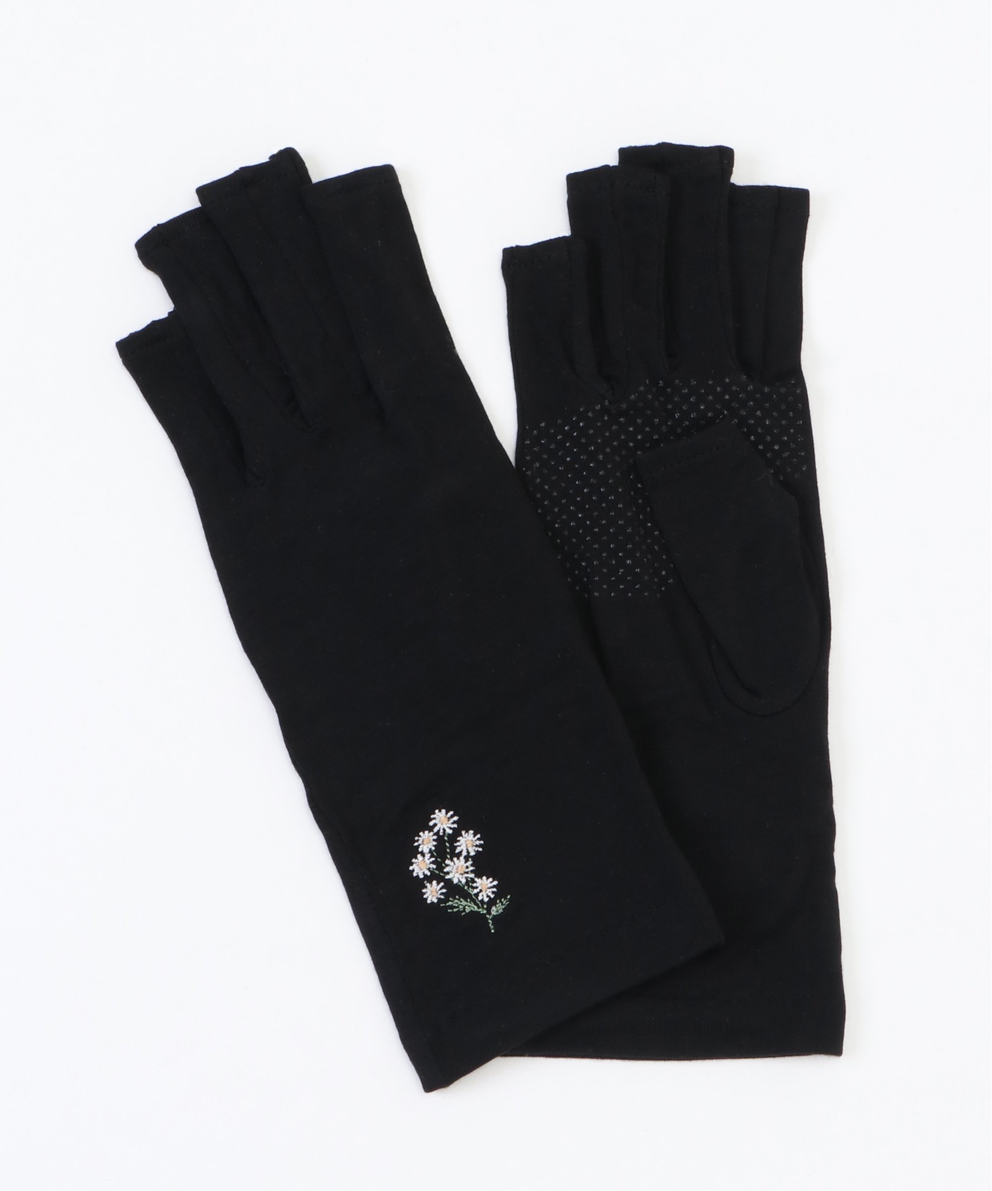 感謝価格 手袋 UVグローブ ショート 竹繊維刺繍1 529円