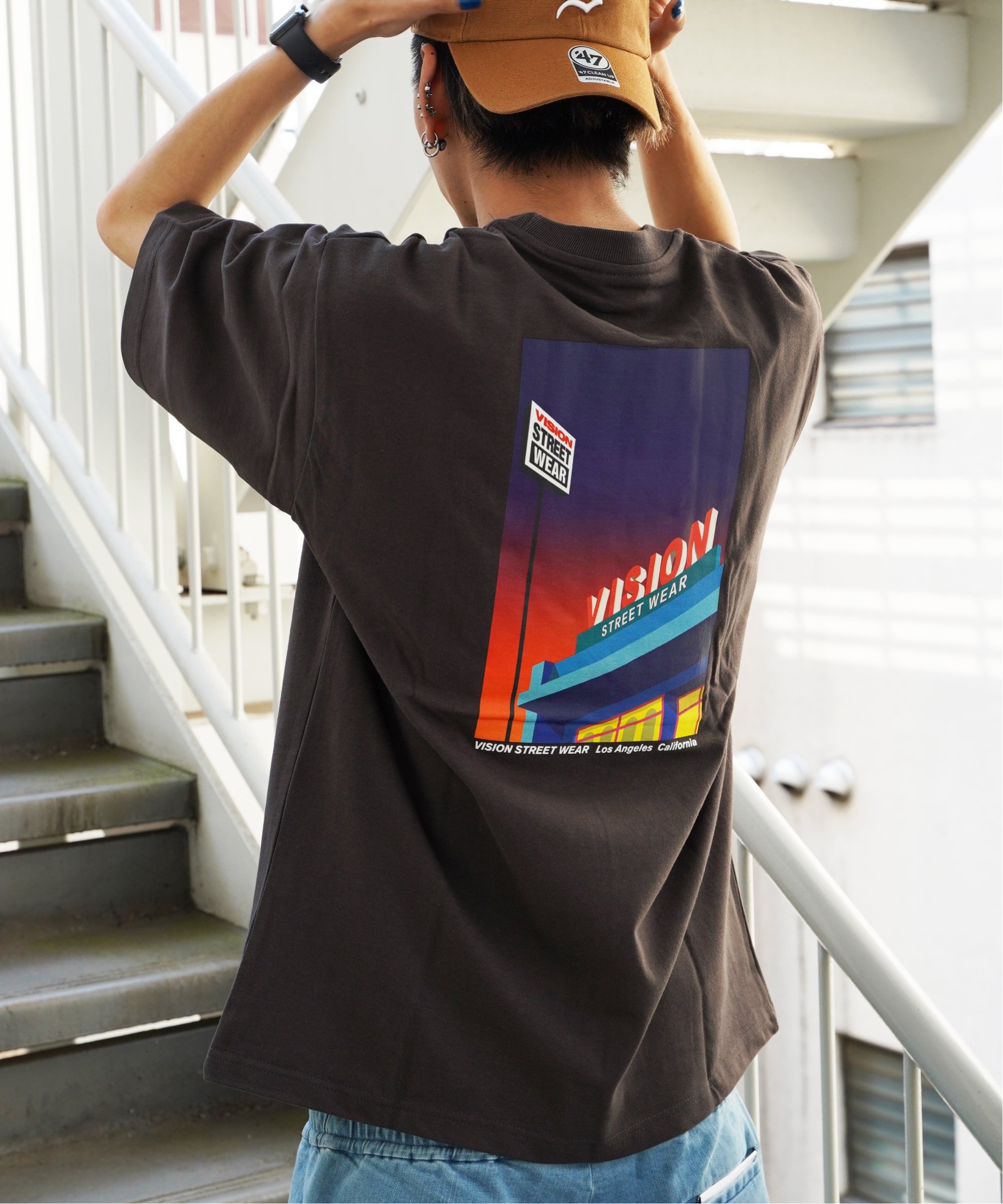 送無♪VISION STREET WEAR♪ロングTシャツ・ホワイト・L