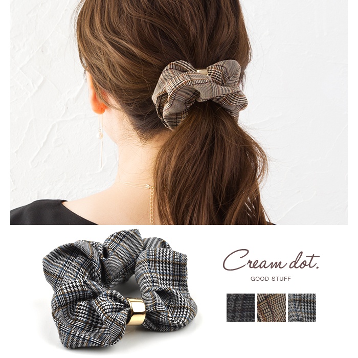 チェック柄 リボン シュシュ[品番：CRMA0003026]｜CREAM-DOT（クリームドット）のレディース ファッション通販｜SHOPLIST（ショップリスト）