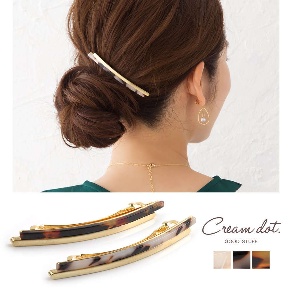 バレッタ シンプル ヘアクリップ 品番 Crma Cream Dot クリームドット のレディースファッション通販 Shoplist ショップリスト