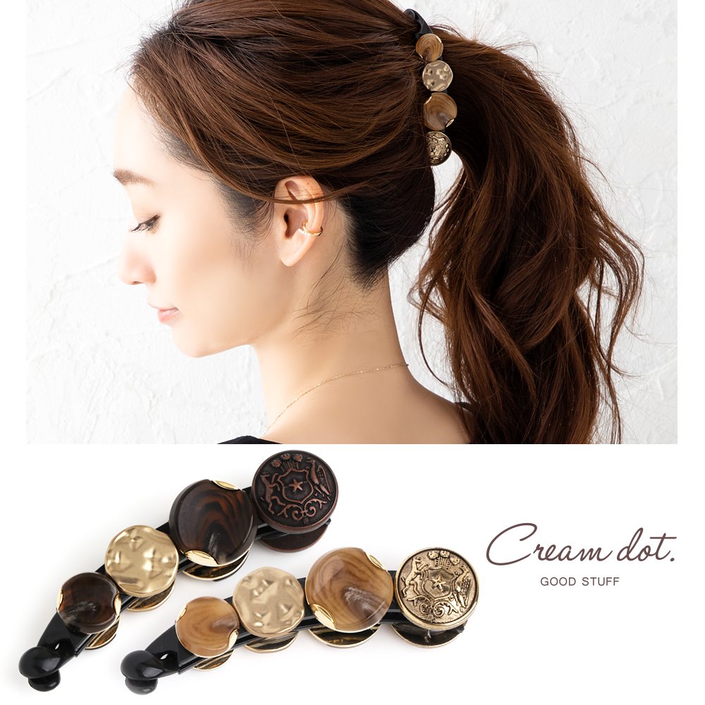 バナナクリップ しっかり留まる ヘアクリップ 品番 Crma Cream Dot クリームドット のレディースファッション通販 Shoplist ショップリスト