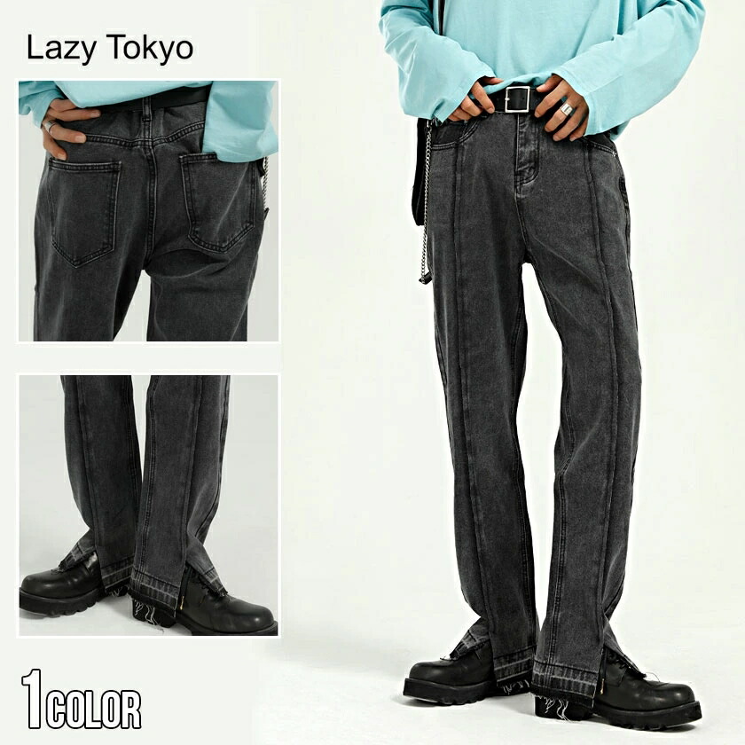 Lazy Tokyo センターラインブラックデニム[品番：PBIW0001514]｜DAESE  TOKYO（デセトウキョウ）のメンズファッション通販｜SHOPLIST（ショップリスト）
