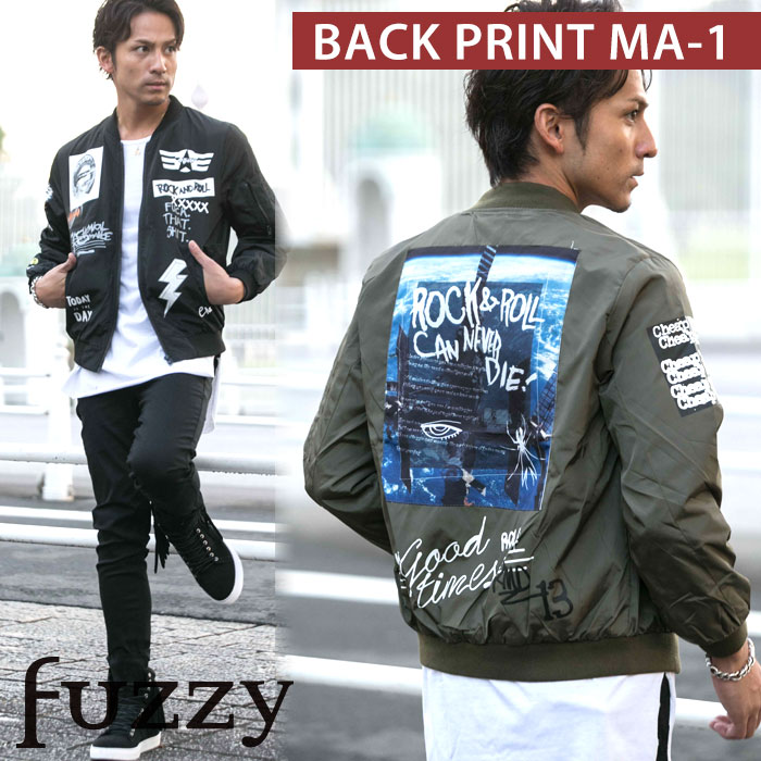 Rockプリントma 1ナイロンジャケット ビター系 品番 Fzym Fuzzy ファジー のメンズファッション 通販 Shoplist ショップリスト