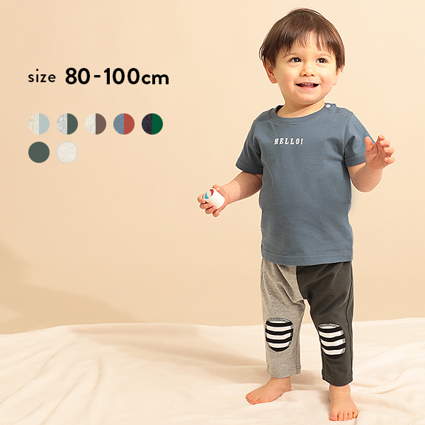 ベビーひざパッチ7分丈パンツ 子供服 ベビー[品番：VR000008925]｜devirock（デビロック）のキッズ ファッション通販｜SHOPLIST（ショップリスト）